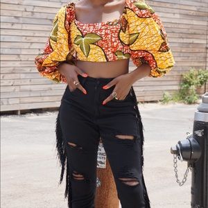 African print crop top